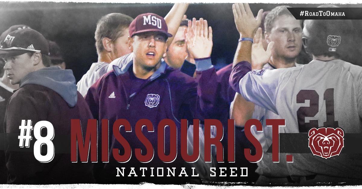 NCAABaseball's tweet photo. No. 8 MISSOURI STATE BEARS

#RoadToOmaha http://t.co/G4Yn2wUHFc