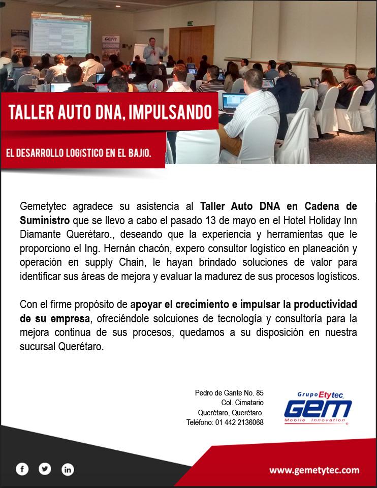 gemetytec's tweet photo. :: Un éxito más de GEMETYTEC Bajío :: Taller Auto DNA en Querétaro #AutoDNA #Querétaro #GEMETYTEC http://t.co/byEQheWDl0