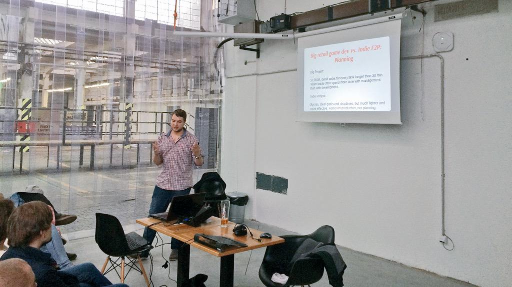 GamerousStudios's tweet image. Vladimír Geršl /@fun2robots on the stage | #GameBrewPlzen #DEPO2015 #CzechGameDevs #plzen2015 #IndieGameDev #GameDev