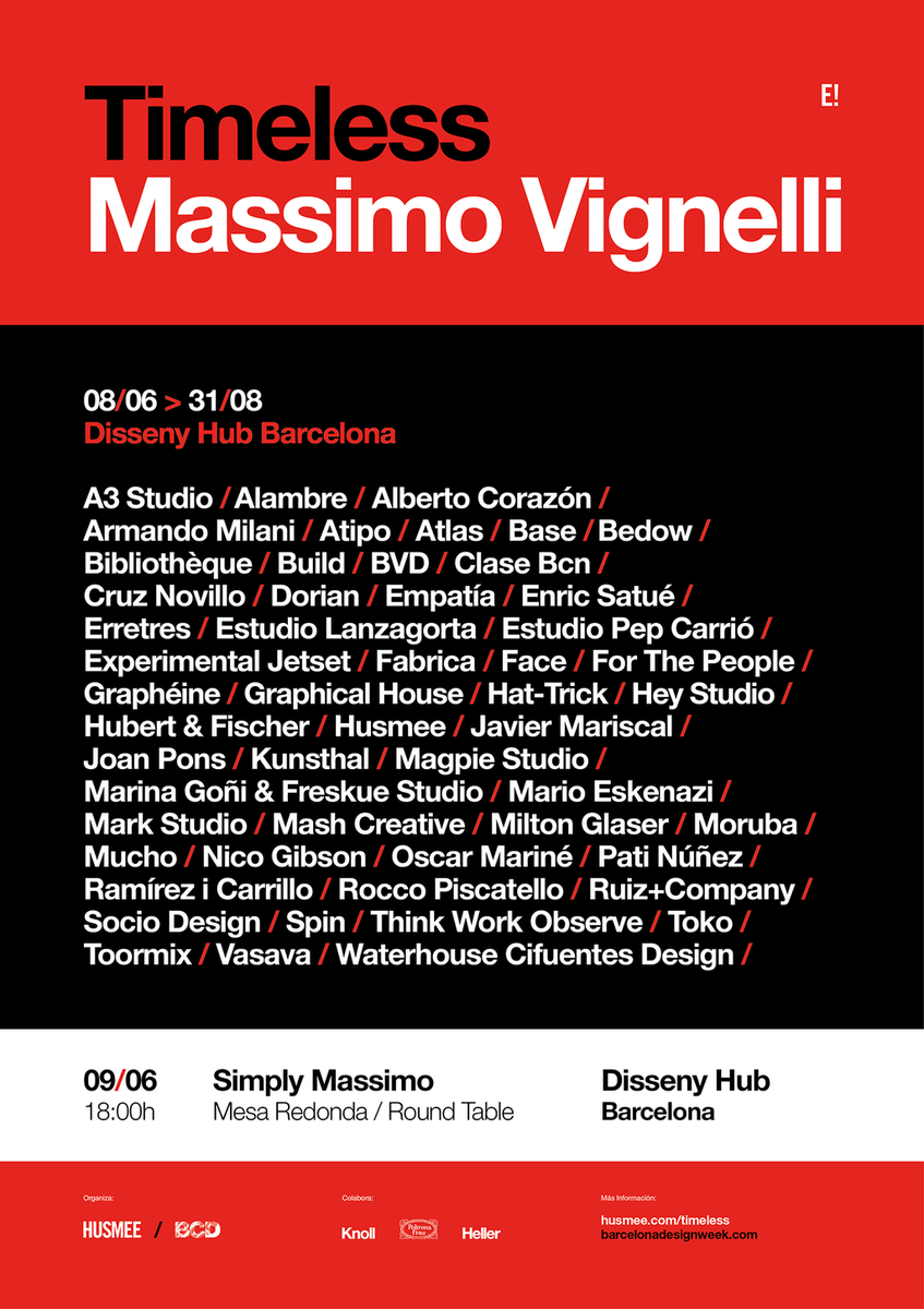 <a href="/MiltonGlaserInc/">Milton Glaser</a> <a href="/Heystudio/">Hey</a> <a href="/wearebuild/">Build</a> &amp; many more at the <a href="/vignelli/">Vignelli</a> tribute exhibition #BDW15 ow.ly/NoUcc