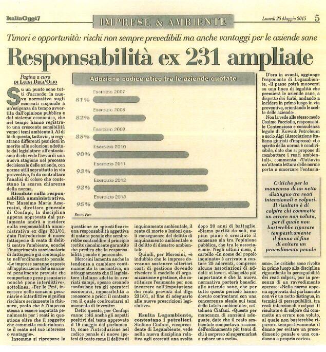 Timori e opportunità per #pmi la <a href="/Confapi/">Confapi</a> su nuova normativa sugli #ecoreati