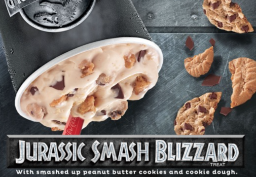 DairyQueen's tweet photo. Introducing the Jurassic Smash BLIZZARD Treat. Grab one and check out Jurassic World in theaters June 12. #LOVEmyDQ http://t.co/VbnkMlH8fK