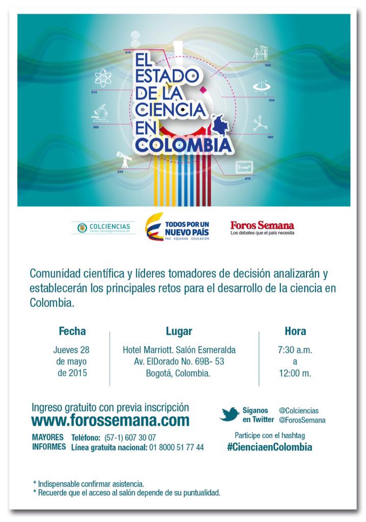 DelfinesUAC's tweet photo. Quiere saber como va la #CienciaEnColombia ? No te lo pierdas! http://t.co/3ayDjPcHLy