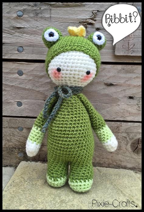 Frederick the Frog handmade crochet amigurumi
