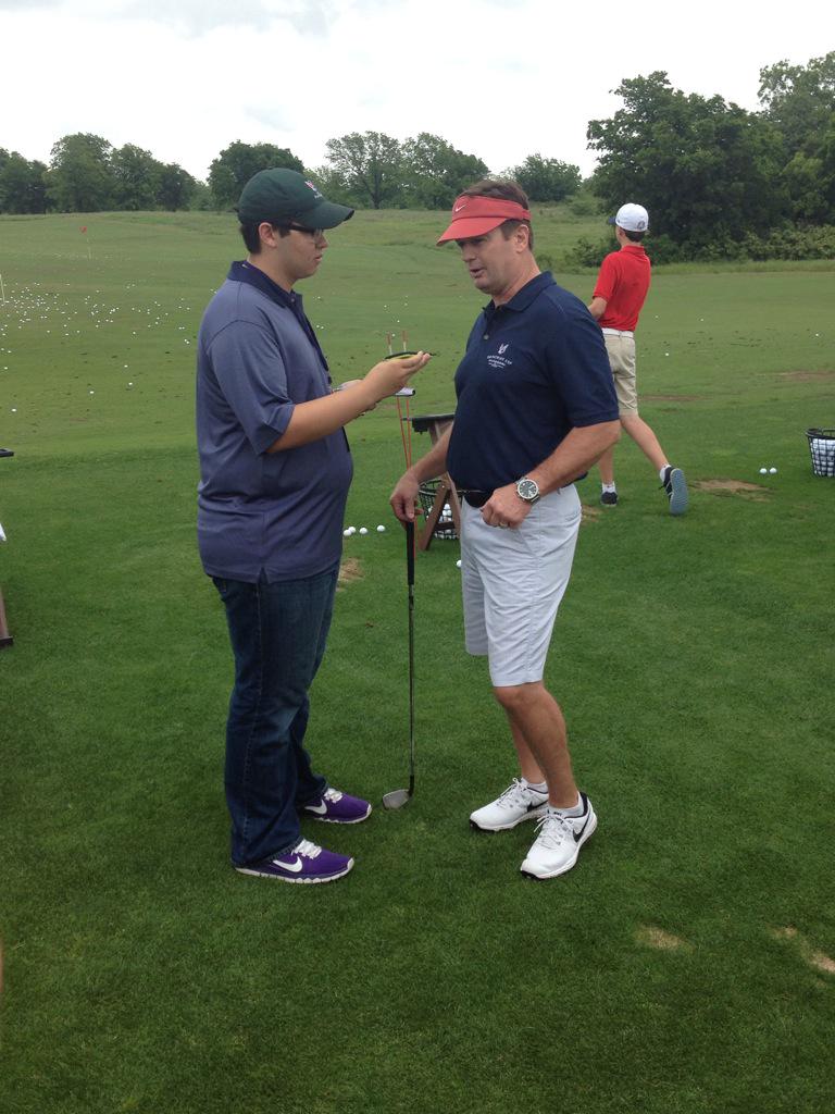 Coach Bob Stoops on the range at the #PatriotCup. <a href="/OU_Athletics/">Oklahoma Sooners</a>