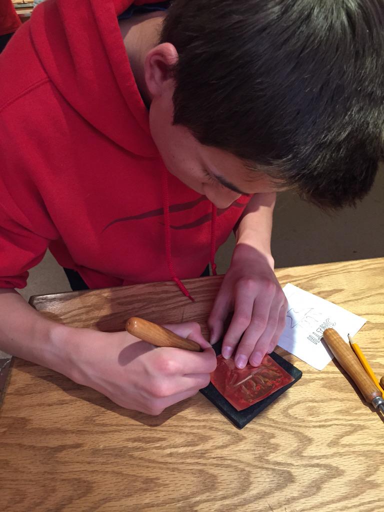 cbLRSD's tweet photo. Working on a copper masterpiece at Cuivres d'Art d'Albert Gilles #cbstudents #cbLRSD http://t.co/MbZcoW1RVa