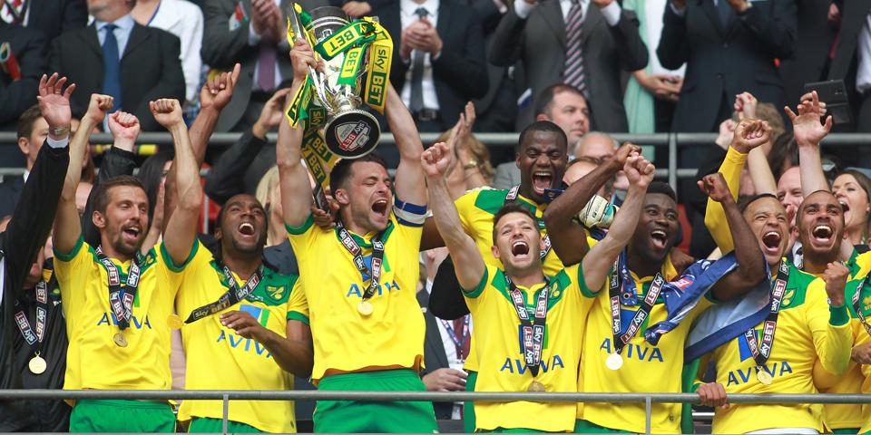 NorwichCityID's tweet photo. REPORT | City are back in the @premierleague after a triumphant day at @wembleystadium: http://t.co/bmkubr5dxA http://t.co/lx9M2JoAkB