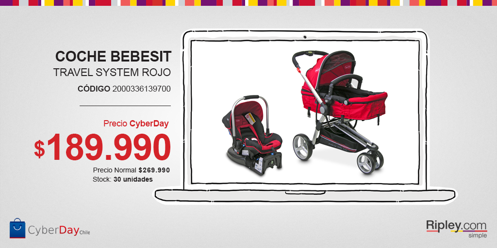RipleyChile's tweet photo. La mejor forma de viajar junto a tu bebé es con #Bebesit Travel a sólo $189.990 http://t.co/5W2LCFb9lq #CyberDayCL http://t.co/fdgGZtfpJG