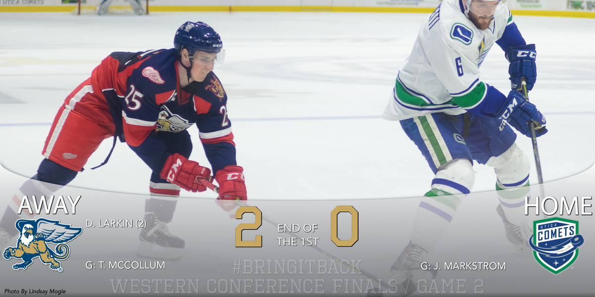 griffinshockey's tweet photo. New guy @Dylanlarkin39 is coming in hot! He's got both goals to give the Griffs a 2-0 lead. #UTIvsGR #BringItBack http://t.co/vCCcBAuDXM