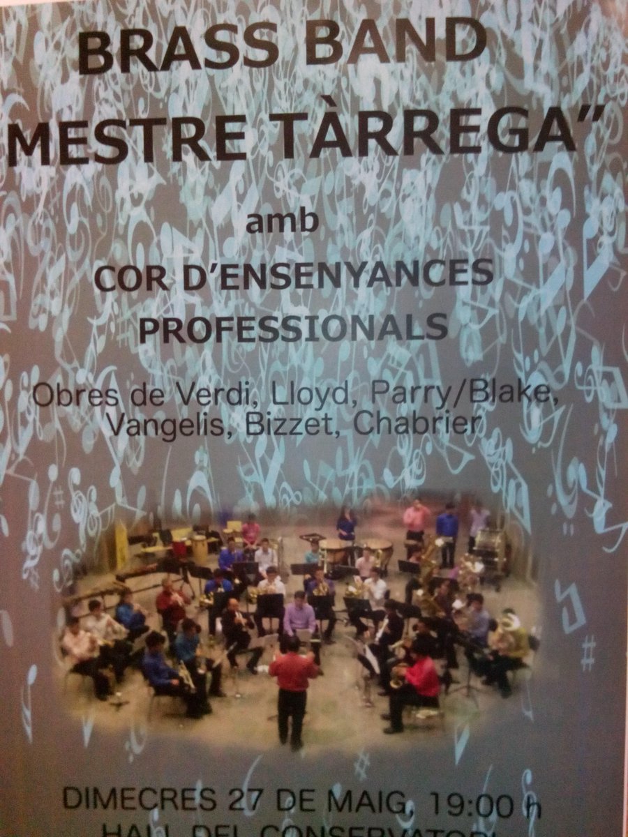 jserraf2012's tweet photo. BRASS BAND: este dimecres
 - CARRILLON  
 - ESPAÑA   
 - EL FANTASMA DE LA OPERA   
 - 1492 
 - NABUCCO
 - JERUSALEM http://t.co/wPybwCRG2W
