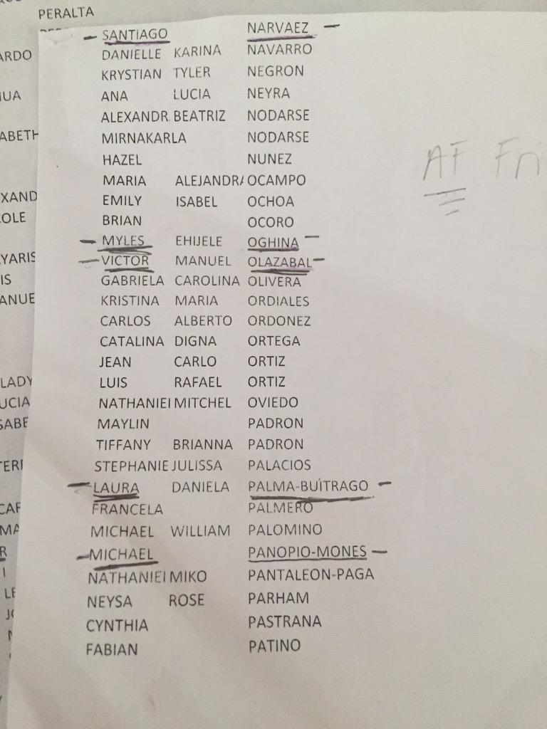 fvshclassof2015's tweet photo. PLS COME TOMORROW AFTERSCHOOL ESPECIALLY IF UR NAME IS UNDERLINED/CIRCLED. We want to get ur names right! http://t.co/qPKYRrTu7t