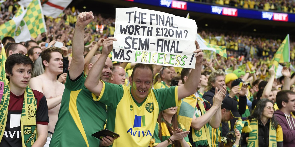 NorwichCityID's tweet photo. @NorwichCityFC: PREMIER LEAGUE | How are YOU celebrating after today's famous @wembleystadium victory? #OurFinalStep http://t.co/lWujUzngO3