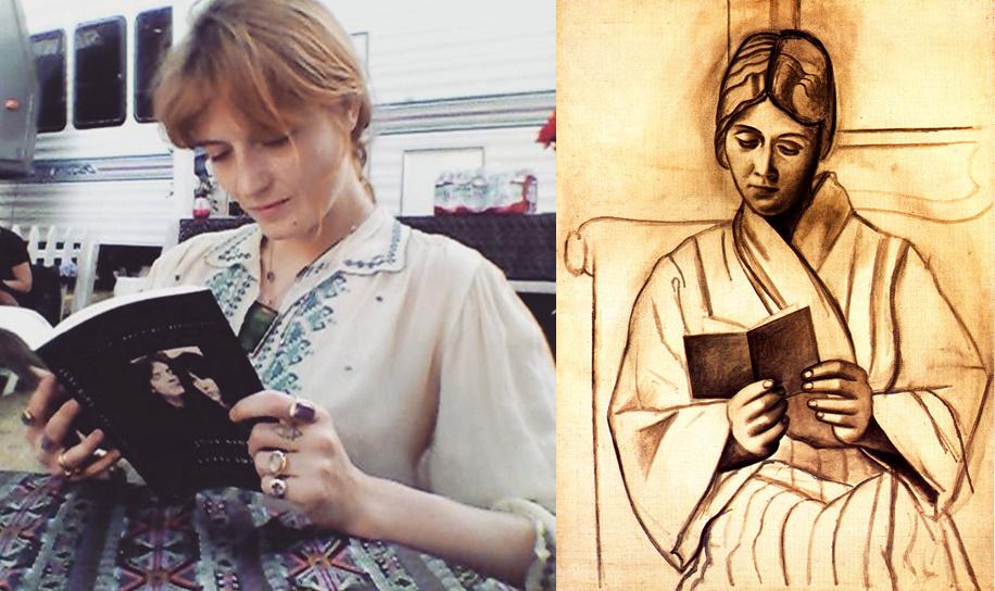 flowelch_art's tweet photo. ..a quick sketch picasso did of florence reading patti smith's biography in 1920, he called it 'woman reading (olga)' http://t.co/PTqoYrsYxw