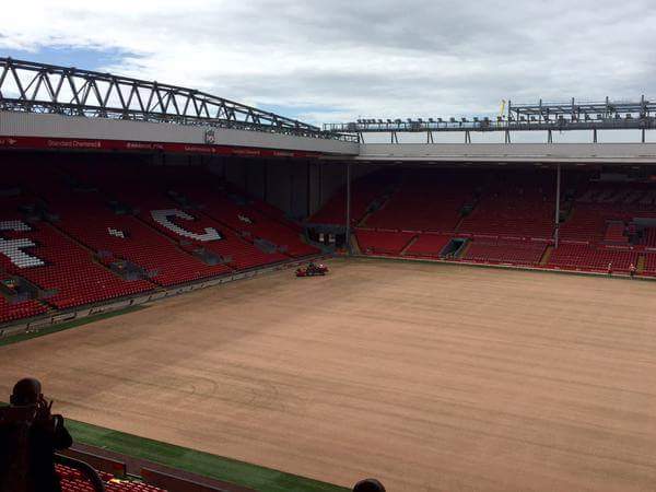 Liverpool's groundsman begin planting potatoes to ensure Liverpool have something to lift next year. 😄