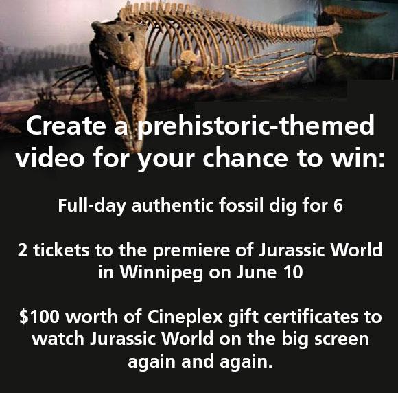 TravelManitoba's tweet photo. Want to win a fossil dig for you &amp; 6 friends? Create a #ProjectPrehistoricPredator video: http://t.co/y0lQSsCgrW http://t.co/bH691osBwX