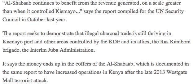 DickensOlewe's tweet photo. The wrecking of a nation. KDF aiding Sh22b illegal charcoal trade http://t.co/pMk4L5pvgU via @StandardKenya http://t.co/RWDXLsdnnI