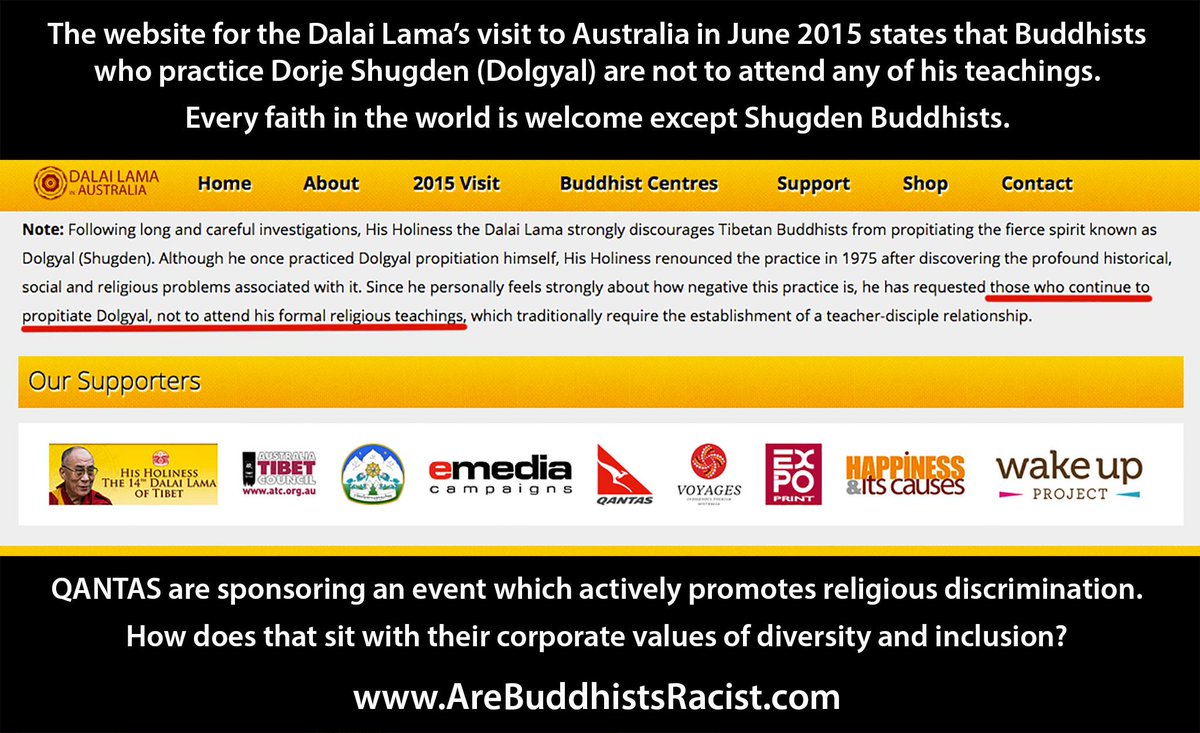 OneBig_Heart's tweet photo. The western #media are competely unaware but the #DalaiLama is wiping out a sincere #buddhist practise. #qantas http://t.co/A2TCW6wlOR