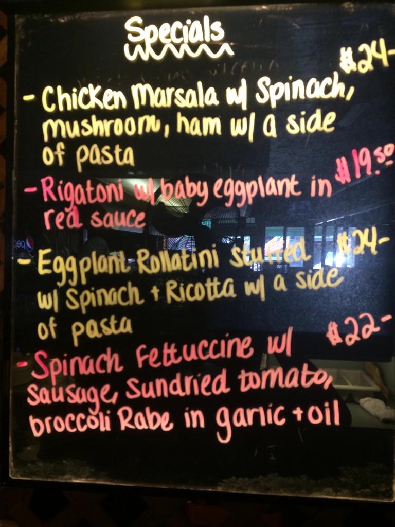 ConcaDoro_Sag's tweet photo. Here are tonight's specials! http://t.co/oMSuJhBfCH