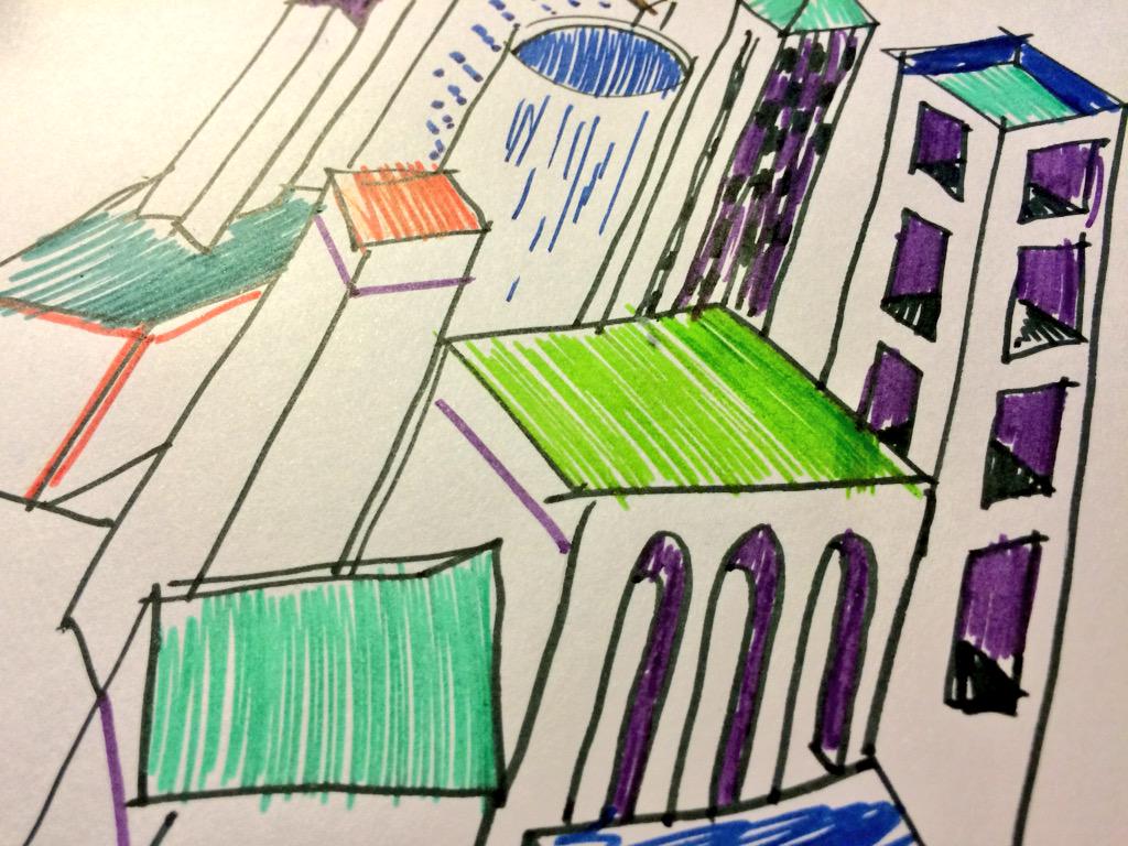 MatteoScaroina's tweet photo. Città improbabili. #città #sketch http://t.co/gktkJlGYCu