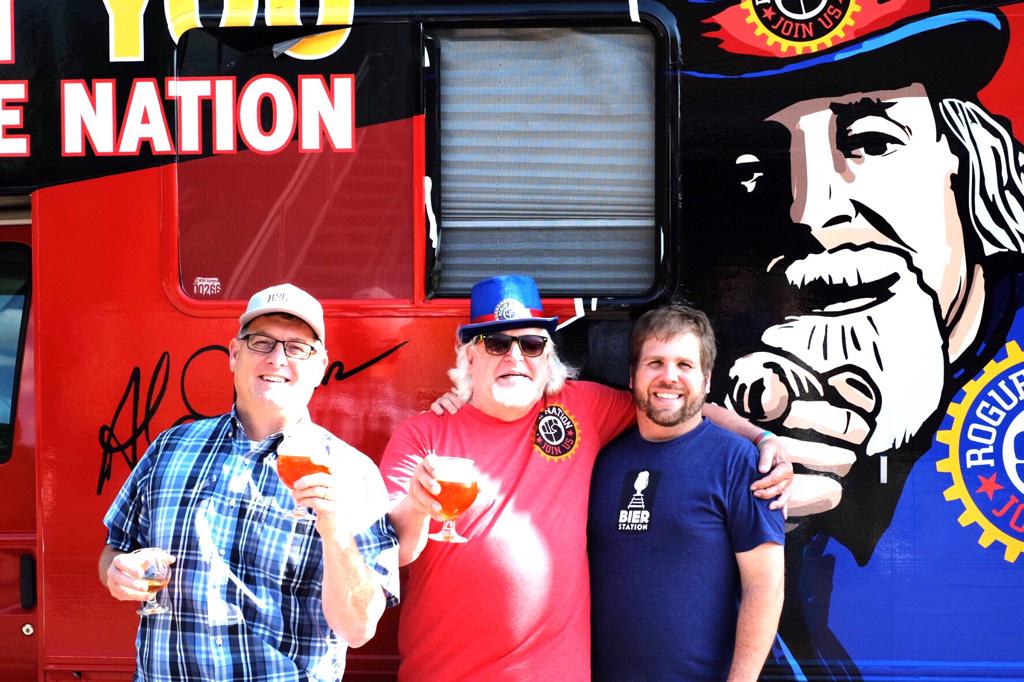 fancypantsbeer's tweet photo. Hanging with John @BierStation with the Rouge outfit. @beermandonnie1 here as well. Stop by and enjoy the patio. http://t.co/pRbfpf9ey8