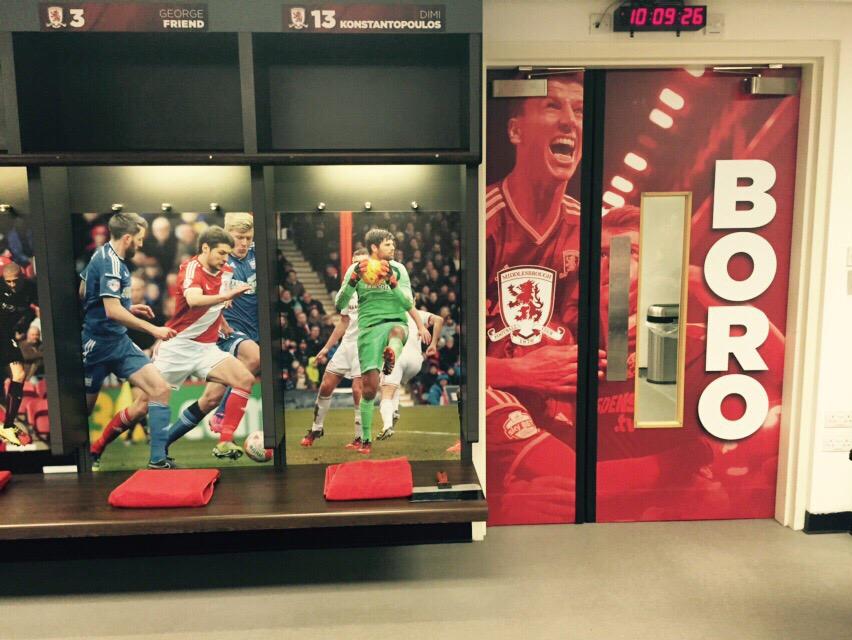 ShutterMedia's tweet photo. Gutted for @boro but so proud to do the dressing rooms for the team. Thank you MFC. #UTB #Teesside #believe http://t.co/6NjUL5kU9f