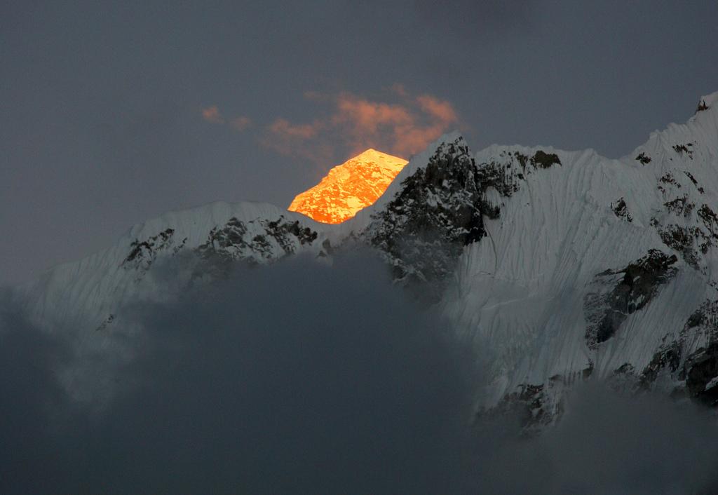 Sun illuminating on Mount Everest