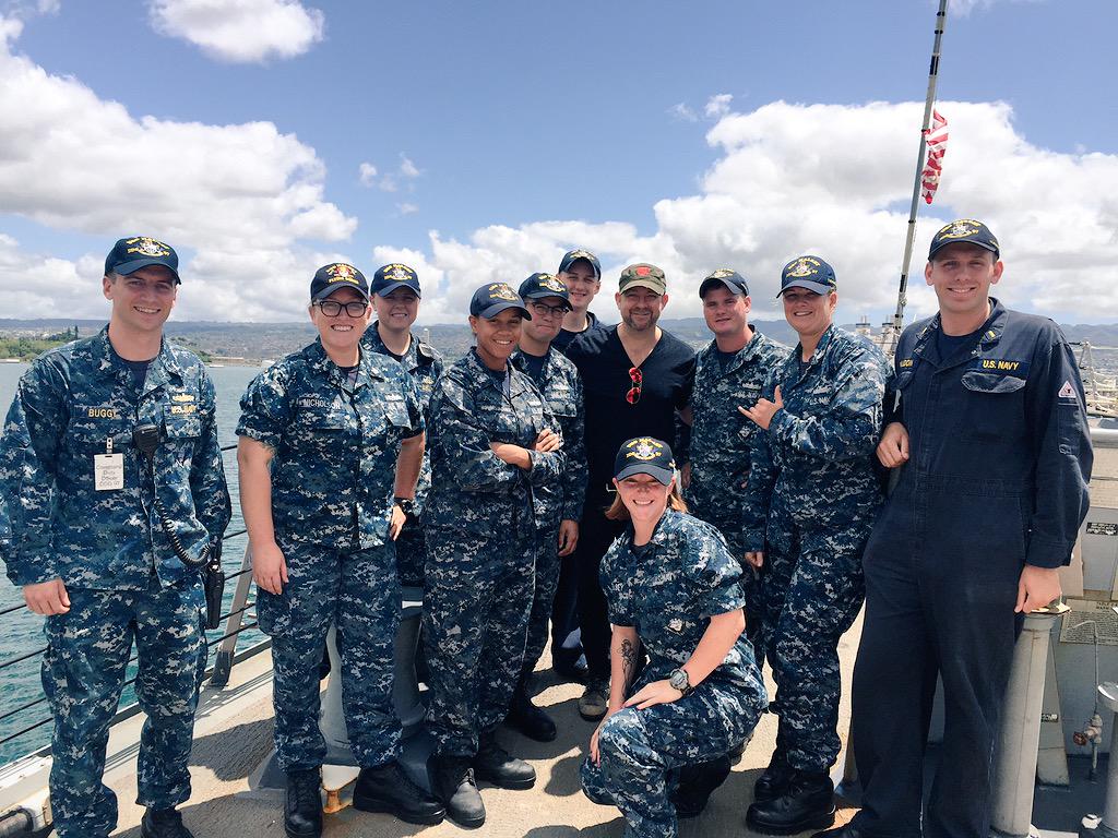 kristianbush's tweet photo. Had the honor of touring the @USSHALSEY today. My thanks to these fine men &amp; women! #hithard #hitfast #hitoften http://t.co/E9ePsAX2v4