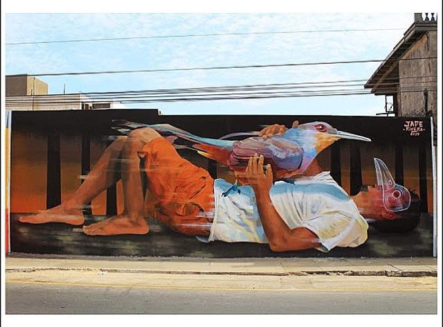 underpmx's tweet photo. Intervención de @jadeuno en Barranco, Lima. #underpmx #streetart #graffiti #mural #urbanart http://t.co/i1d2baW9OK