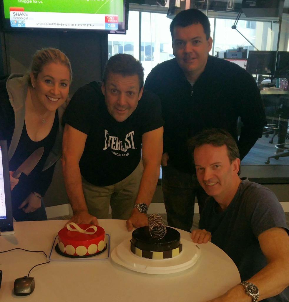 KymbaCahill's tweet photo. David @PerthChocoholic made us incredible cakes! Amazing! @shanemcfarlane @DeanClairs @pippa_reed @Mix945Perth http://t.co/2kC2dzuebr