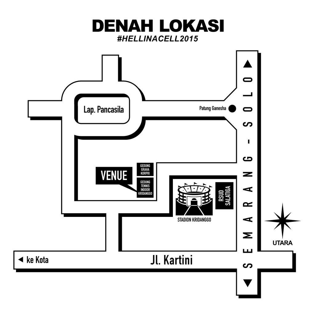 ini lokasi venue #HELLINACELL2015 silahkan si baca yg teliti &amp;, jangan ragu u/ bertanya, mari berpesta!!!