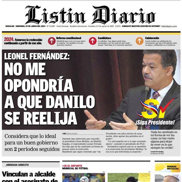 JoseMLMIRANDA's tweet photo. Cito a Leonel Fernández el 29 de junio del 2014: "No me opondría a que Danilo se reelija". http://t.co/XRQLnnoAGK