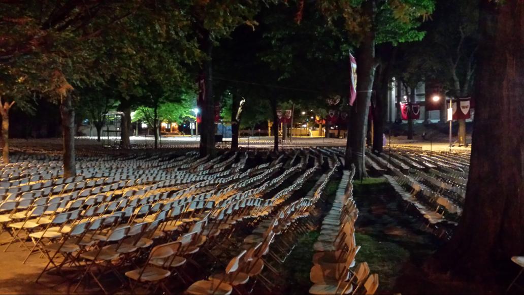 DistractedArchi's tweet photo. Chairs set up for # Harvard graduation. There are thousands of them! http://t.co/3da4ntF2BZ