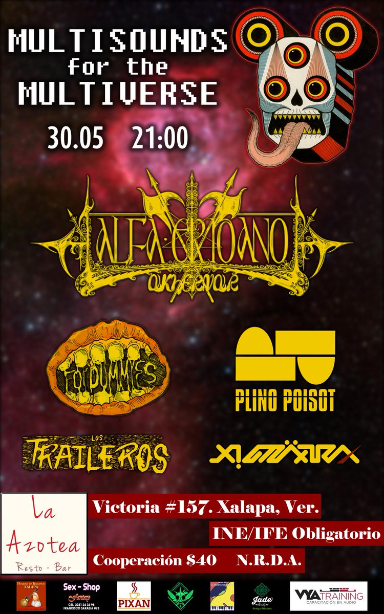 AlfaEridanoA's tweet photo. Este sábado estaremos tocando al lado de @fordummies_mx, @Los_Traileros, @PlinoPoisot y un DJ.
Bar "La Azotea". http://t.co/iKvBZcaiqf