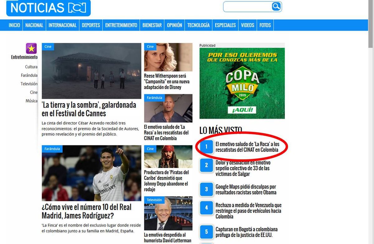 CinatColombia's tweet photo. #CINATenNepal Gracias a  @TheRock  @NoticiasRCN ,tendencia en Colombia. http://t.co/TRE2ORaHA1