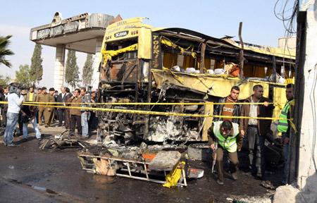 CCTV's tweet photo. #LifeinSyria ep. 1: Dangers of taking public transport in #Damascus. @Alaa_Ebrahim_tv reports: http://t.co/40nXHe2g0X http://t.co/10BsSwYFLy
