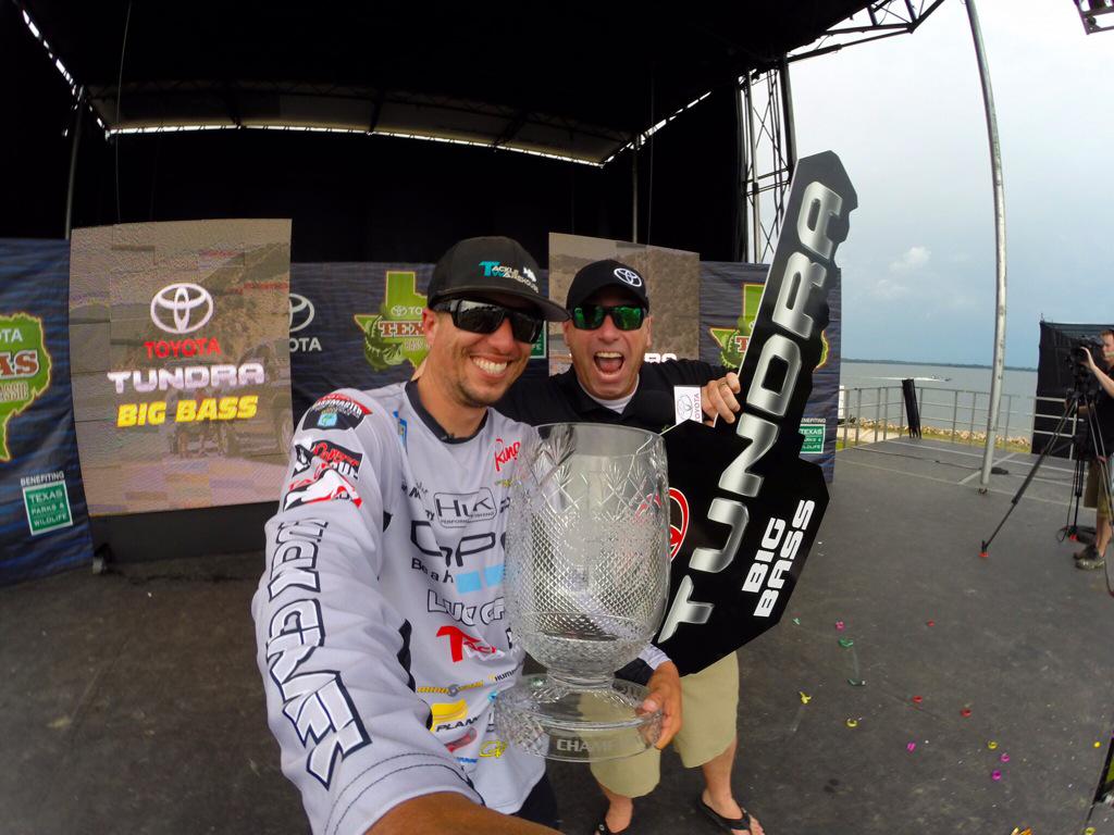 brentehrler's tweet photo. So apparently I just won the Toyota Texas Bass Classic. #TTBC2015 @GoPro http://t.co/ORC0kECt2O