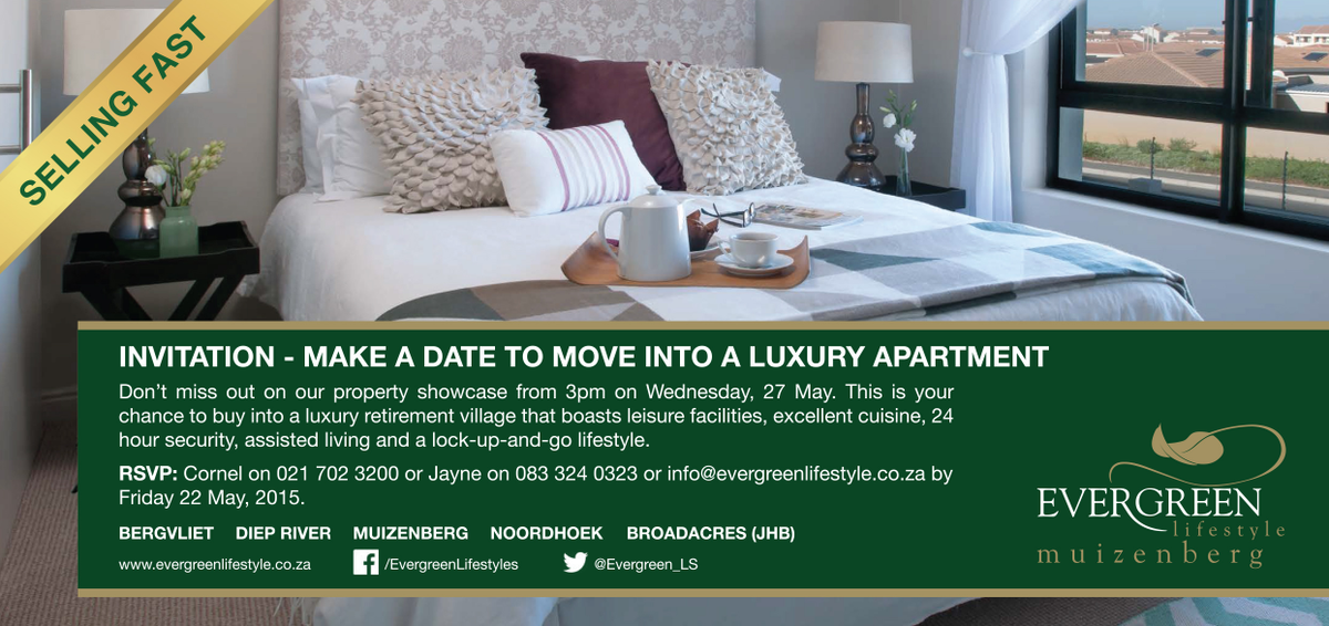 Evergreen_LS's tweet photo. Don't forget tomorrow at 3.00PM is #EvergreenMuizenbergVillage's property showcase! @Real_Estate_Mag @Propjunction1 http://t.co/IvZ0kBdhiX