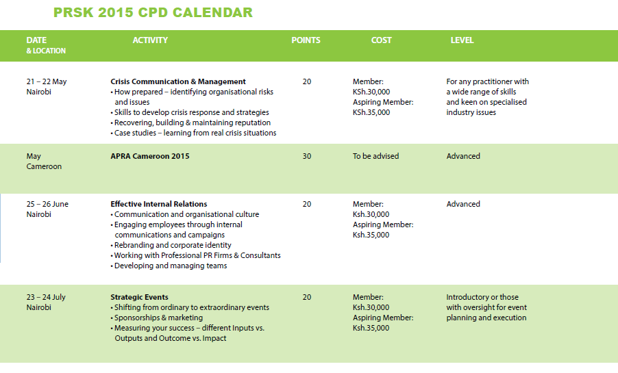 PRSK welcomes you to register for the upcoming Effective Internal Relations workshop on 25– 26 June in Nairobi 1/2