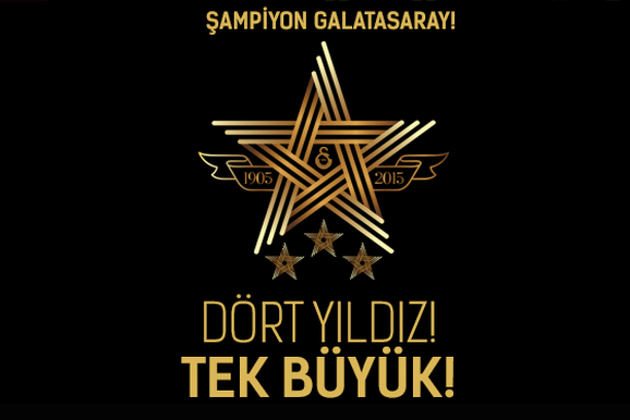 GalatasaraySK's tweet photo. DÖRT YILDIZ! TEK BÜYÜK! http://t.co/nxU8cA6XMw