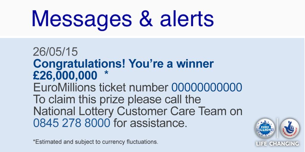 TNLUK's tweet photo. RT if you'd like to see THIS notification in your account tonight! #EuroMillions http://t.co/sHQQO3zBJD
