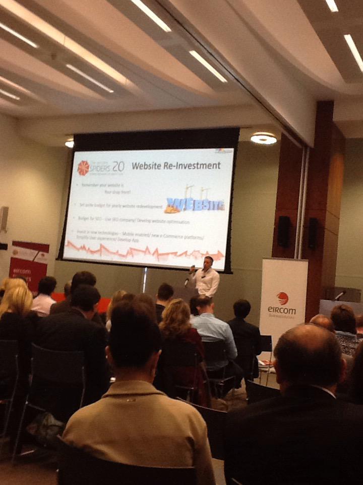 eirBusiness's tweet photo. Your website is your shop front @DonalRyan6 @OfficialMadinks #spiderworkshop http://t.co/buORKL9U2n