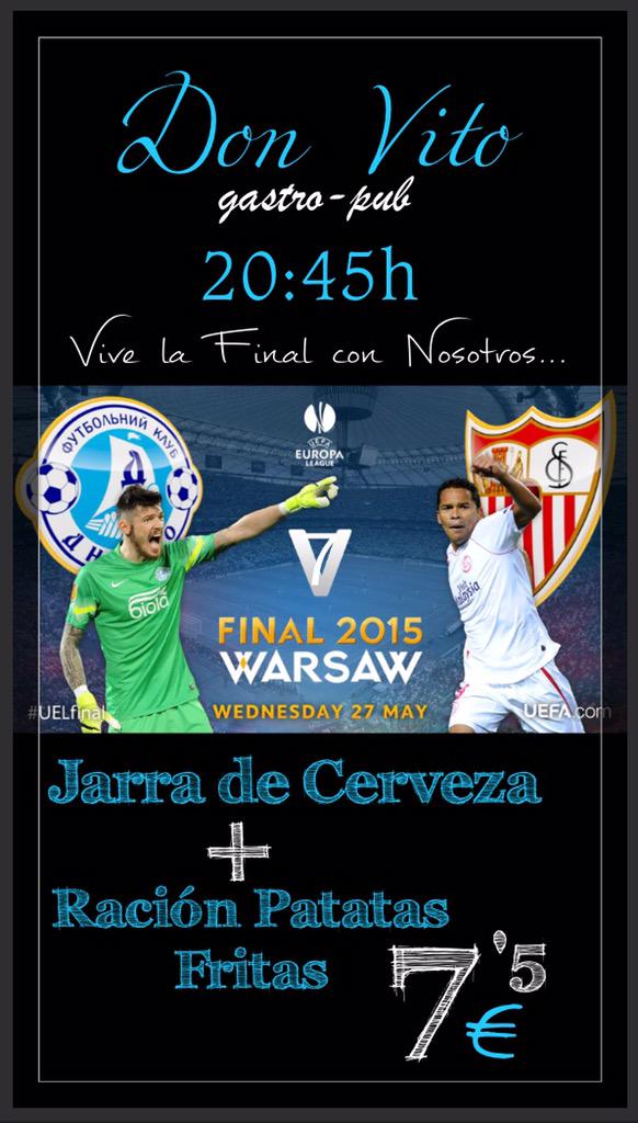FINAL DE LA EUROPA LEAGUE
Disfrutalá en el Don
Buen ambiente, pantalla gigante, sonido envolvente..
#finalUefaDonvito