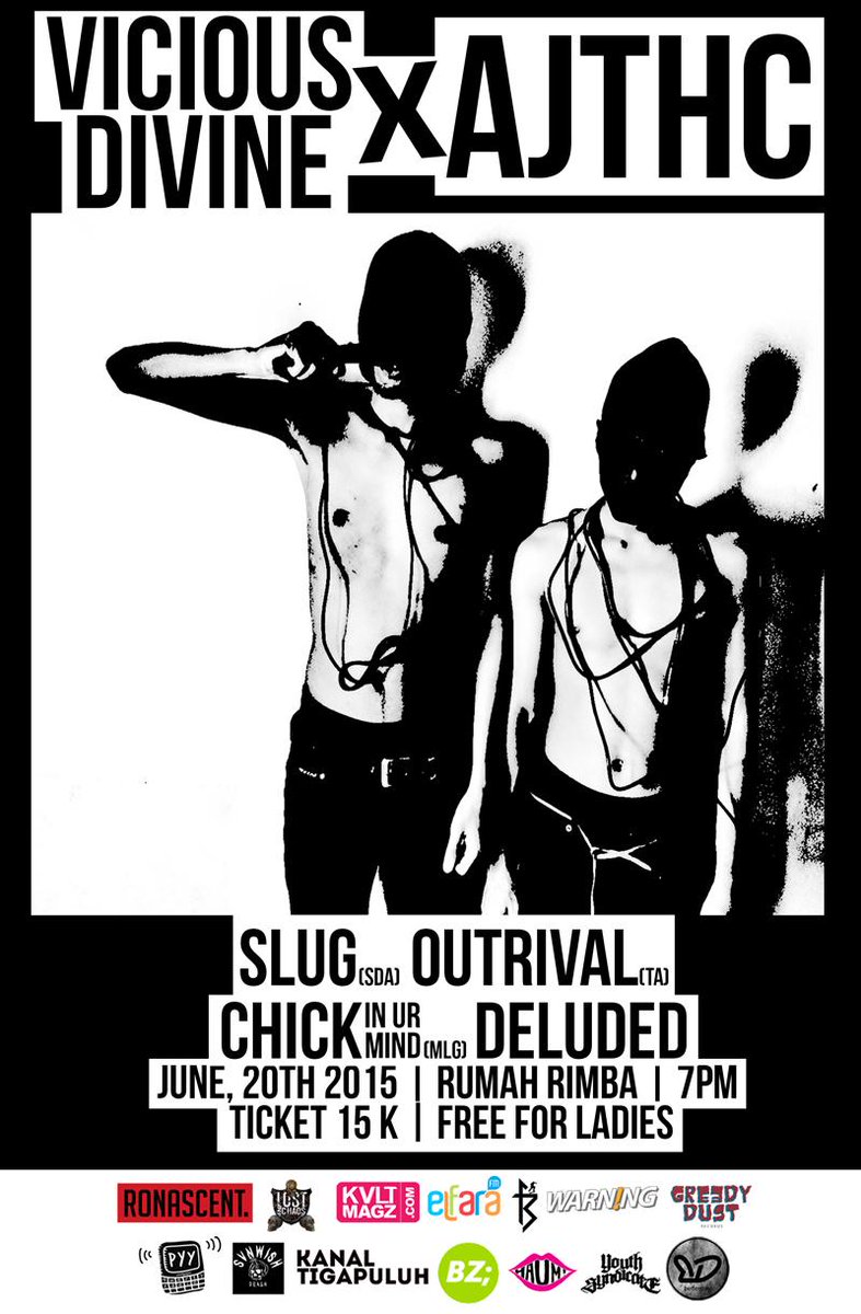 VICOUS DIVINE X AJTHC | Slug, Outrival, Chick In Your Mind, Deluded | 20 Jun, Rumah Rimba Blitar, 7PM | Tix 15K