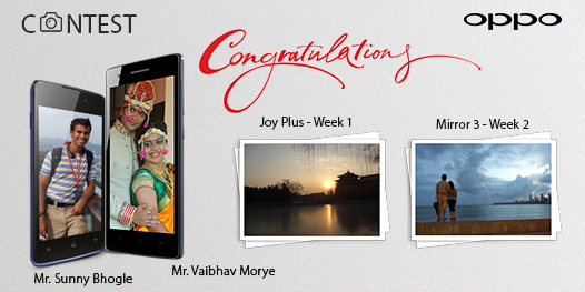 OPPOIndia's tweet photo. Congratulations! Vaibhav Morye - The winners of #CapturePureImage The Photographer Week2.
http://t.co/mZcDh8evzP http://t.co/2vTEUatWKe