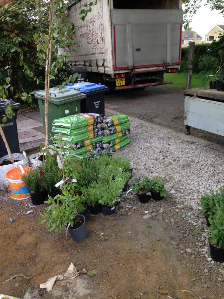 GQgardens's tweet photo. The sun is out and plants are going in! http://t.co/k7fRPf89dt