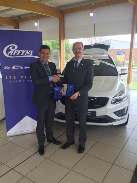 CaffynsGroup's tweet photo. Bill in sales presented with the double award of 2014 for Retail Sales league winner &amp; Retail sales for V40 / V40CC. http://t.co/f61nvy9WbU