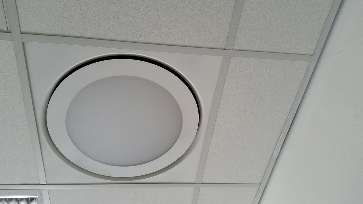 invicoool's tweet image. A perfect solution for Acoustical Ceiling - an Air diffuser + LED light @ESIinteriors @EffectiVHVAC @ModArchitecture