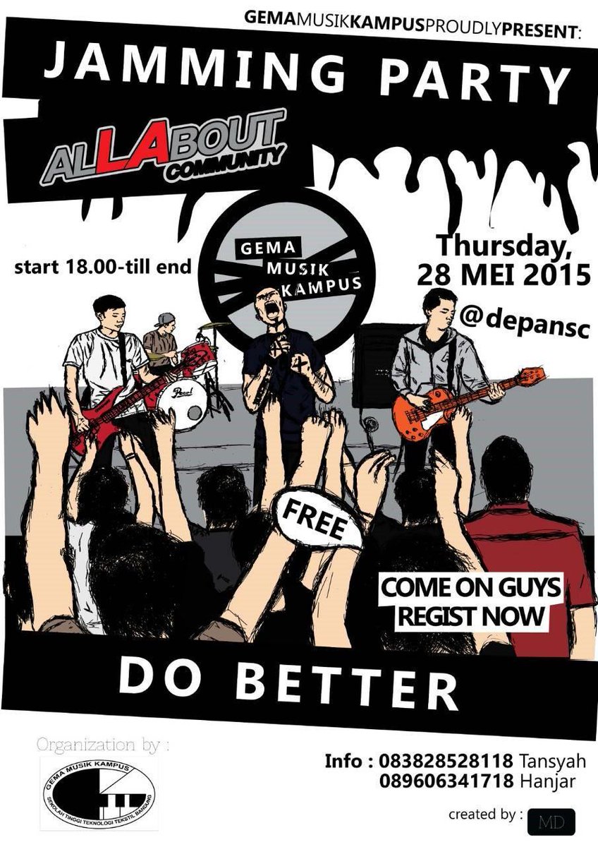 GMK present :Jamming Party #4 "ALLABOUT COMMUNITY" |28 Mei 2015| @ depan SC| Open regist 5 band (FREE) <a href="/kastil_13/">KASTIL'13</a>