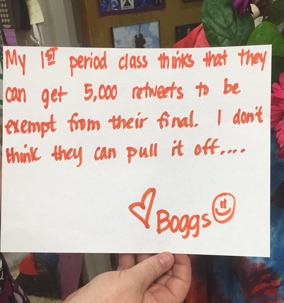 shawnboggs's tweet photo. #ChallengeAccepted trying to have some fun during these last few insane days of school #welcometothejungle #BHS2015 http://t.co/GB4ovWgJFT