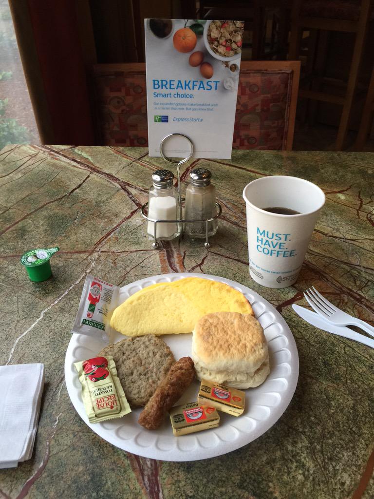 dakn2000's tweet photo. Drove for 6 hours last night, 4 hours sleep and still 8 hrs driving to go.. Mystery meat breakfast may help?! #VI2015 http://t.co/T9TiKdhITG